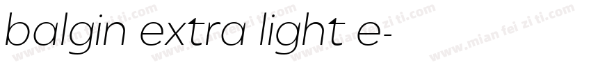 balgin extra light e字体转换